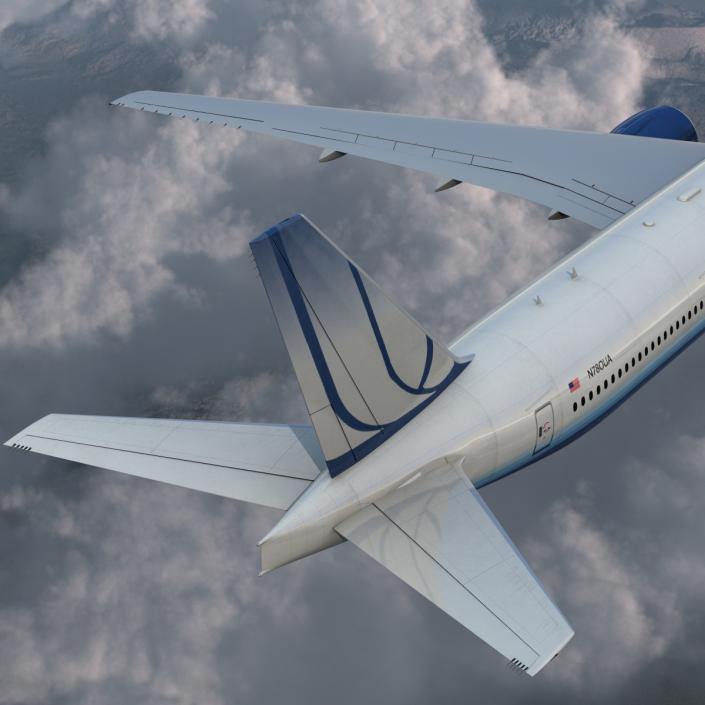 3D model Boeing 777-300 United Airlines