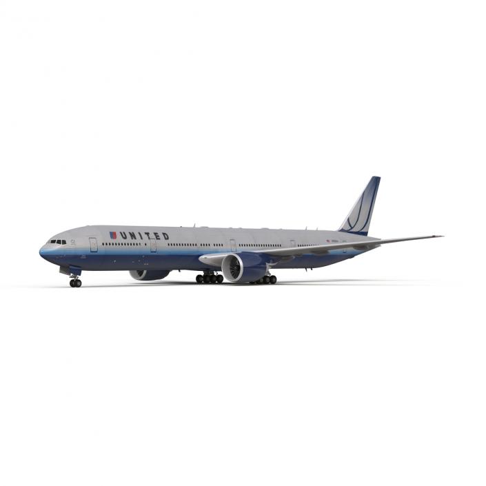 3D model Boeing 777-300 United Airlines