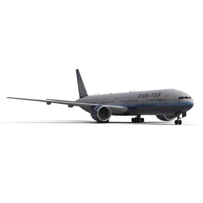 3D model Boeing 777-300 United Airlines