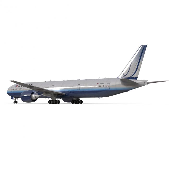 3D model Boeing 777-300 United Airlines