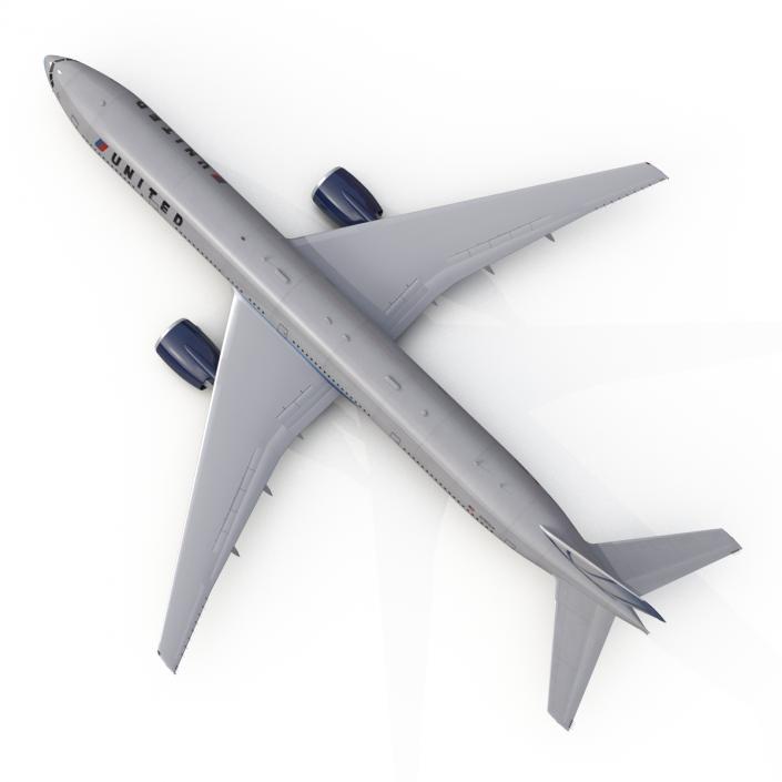 3D model Boeing 777-300 United Airlines