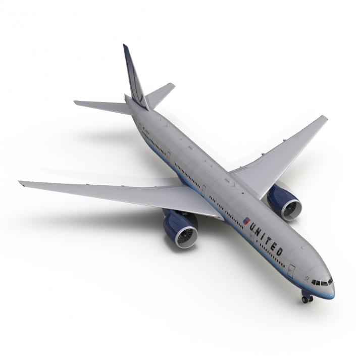 3D model Boeing 777-300 United Airlines