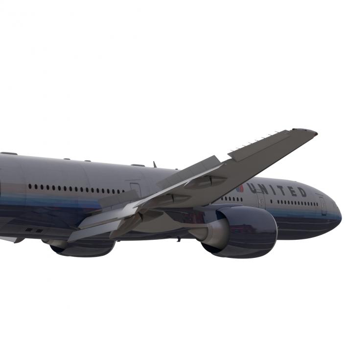 3D model Boeing 777-300 United Airlines