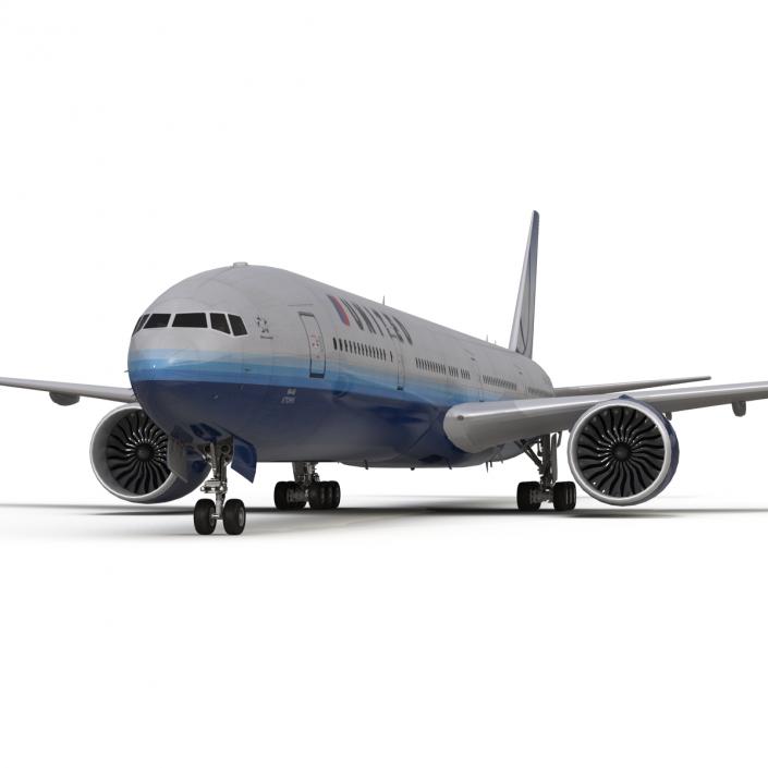 3D model Boeing 777-300 United Airlines