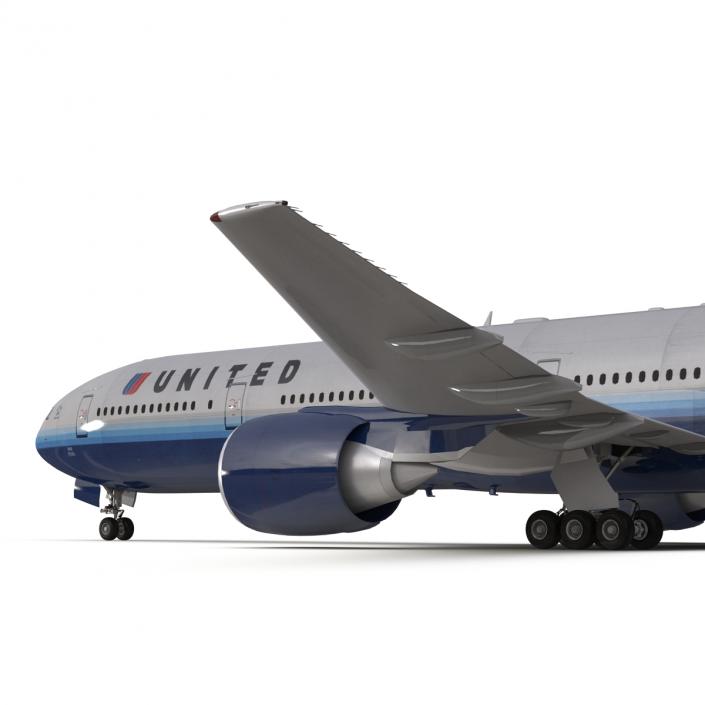 3D model Boeing 777-300 United Airlines