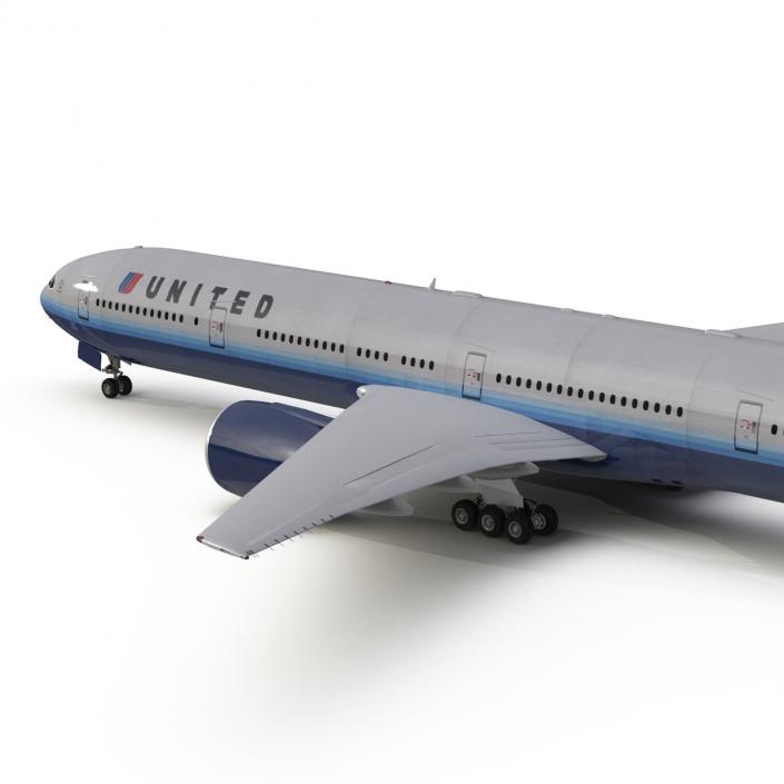 3D model Boeing 777-300 United Airlines