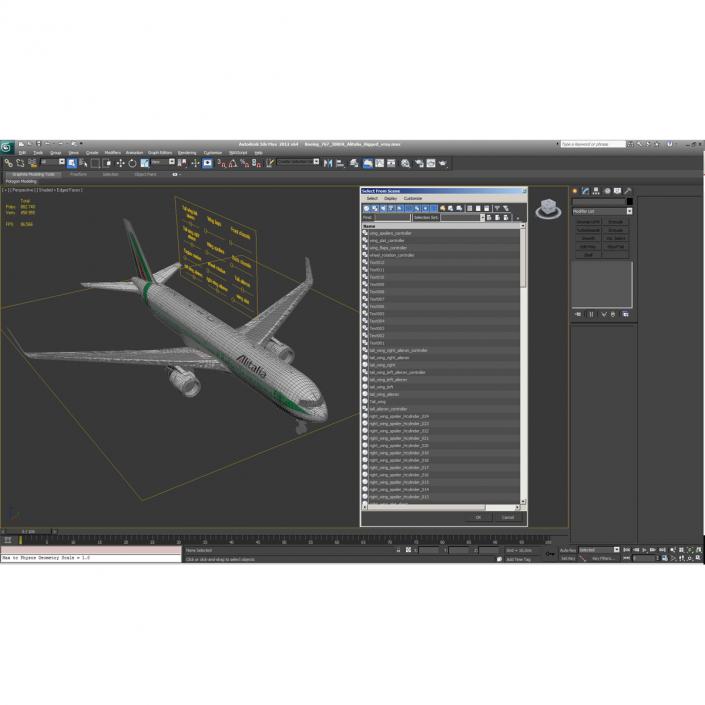 Boeing 767-300ER Alitalia Rigged 3D