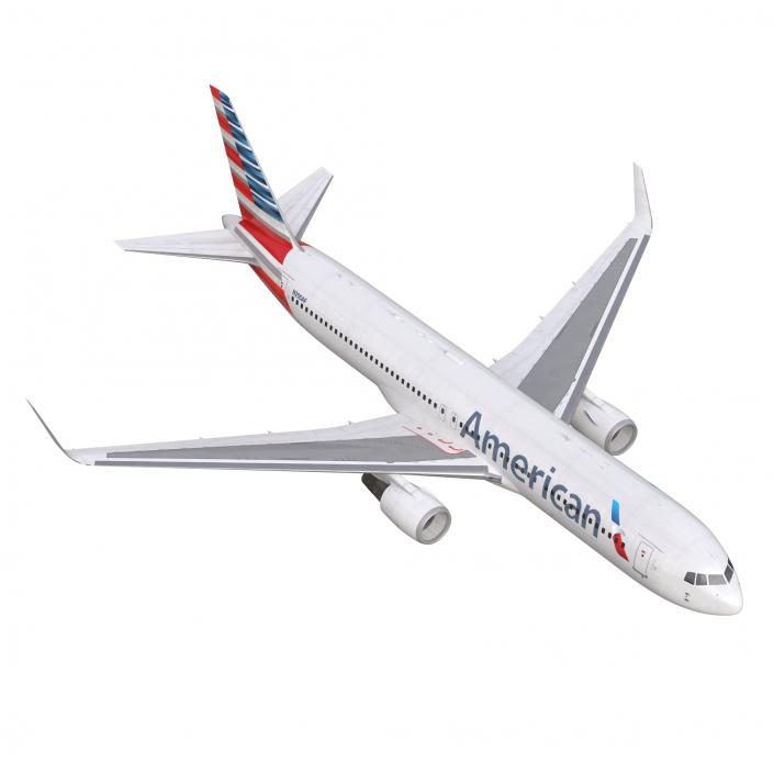 3D Boeing 767-300ER American Airlines Rigged