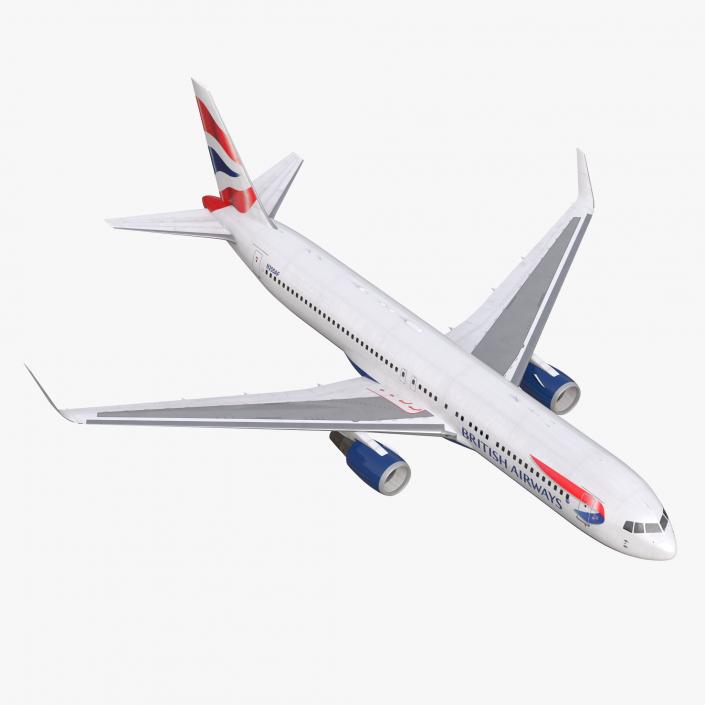 Boeing 767-300ER British Airways Rigged 3D model