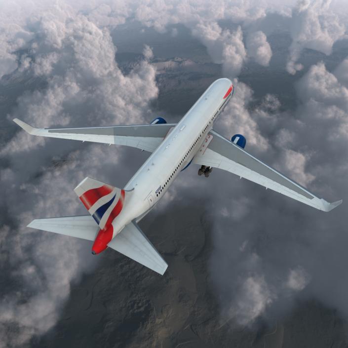 Boeing 767-300ER British Airways Rigged 3D model