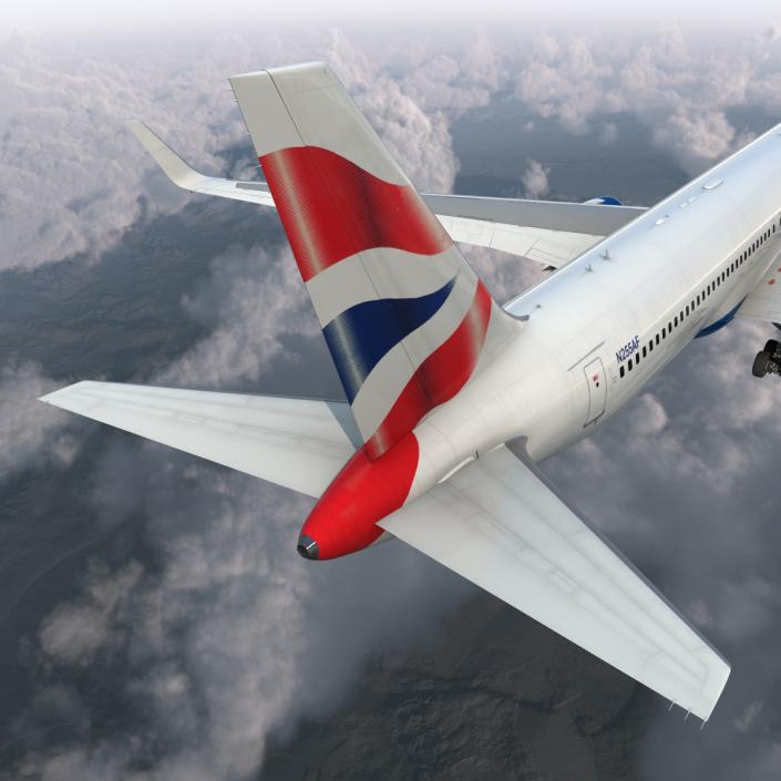 Boeing 767-300ER British Airways Rigged 3D model