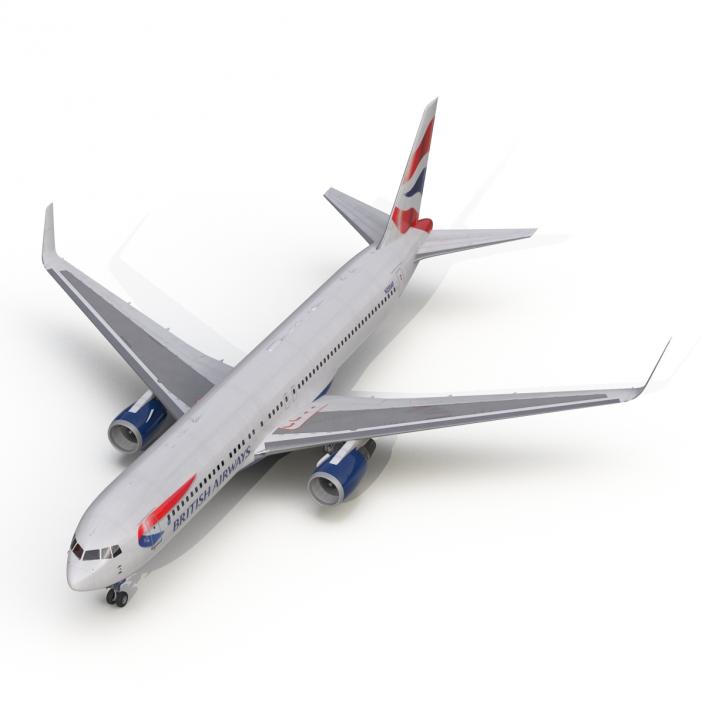 Boeing 767-300ER British Airways Rigged 3D model