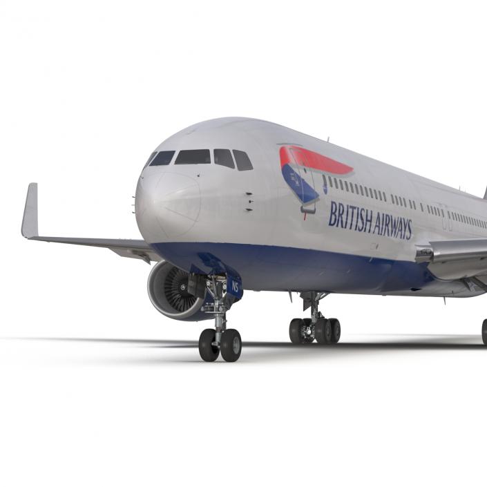 Boeing 767-300ER British Airways Rigged 3D model