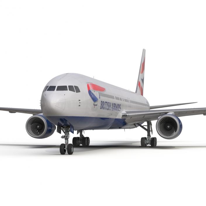 Boeing 767-300ER British Airways Rigged 3D model