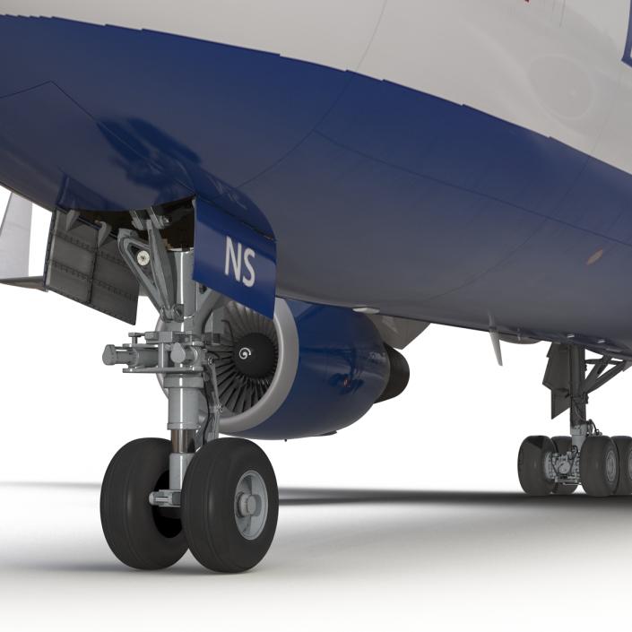 Boeing 767-300ER British Airways Rigged 3D model