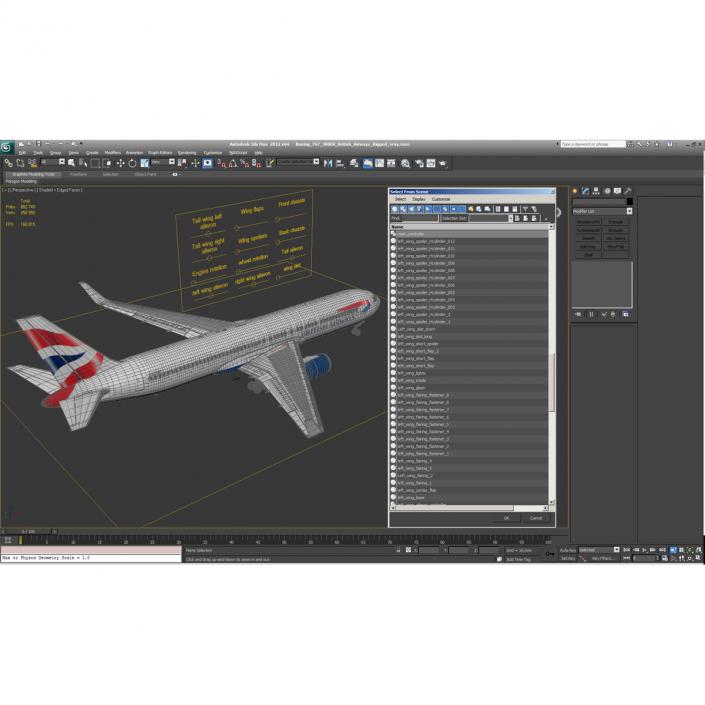 Boeing 767-300ER British Airways Rigged 3D model