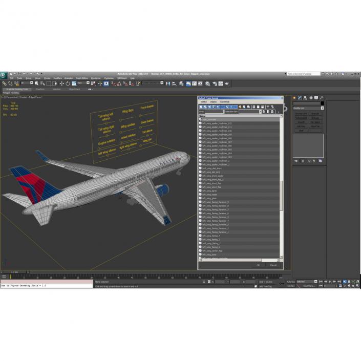 Boeing 767-300ER Delta Air Lines Rigged 3D model