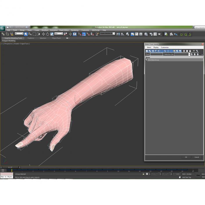 3D model Female Hand 2 Rigged