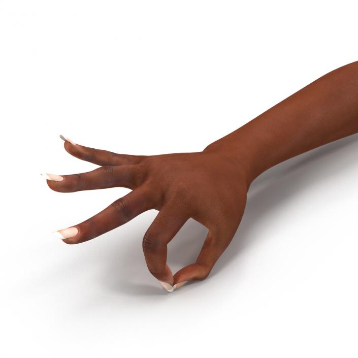 3D model Female Hand African American Rigged