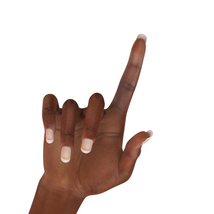 3D model Female Hand African American Rigged