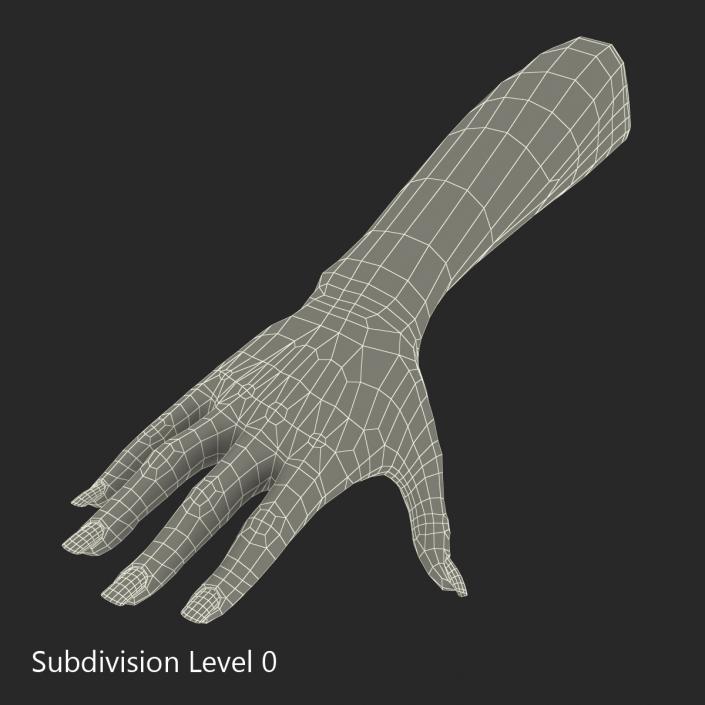 3D model Female Hand African American 2