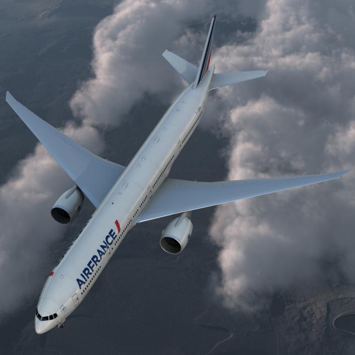 Boeing 777-300ER Air France Rigged 3D model