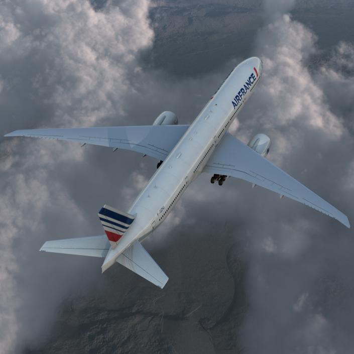 Boeing 777-300ER Air France Rigged 3D model