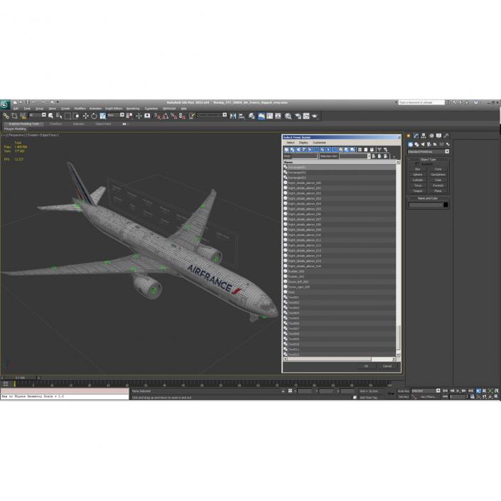 Boeing 777-300ER Air France Rigged 3D model