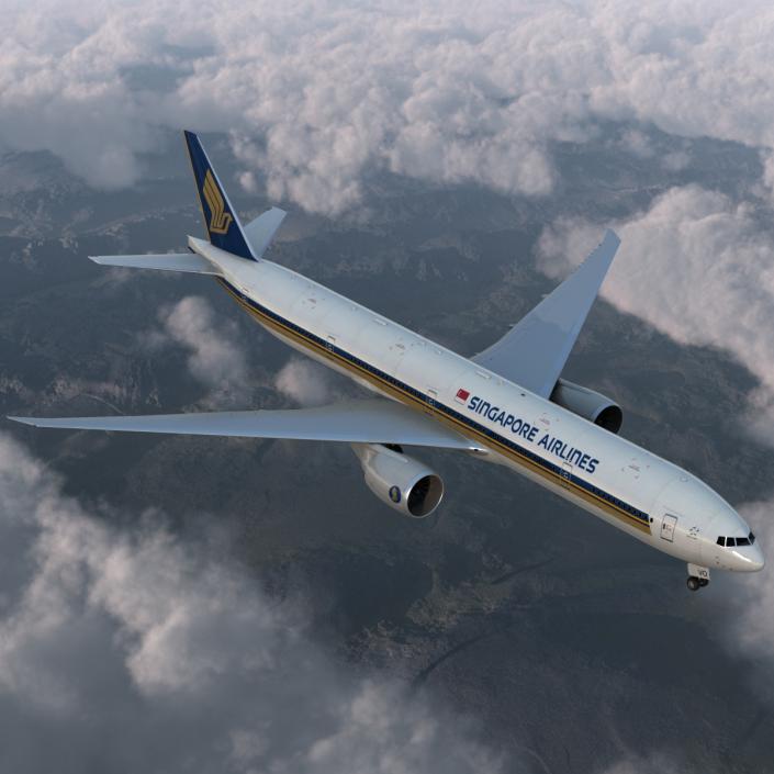 3D model Boeing 777-300ER Singapore Airlines