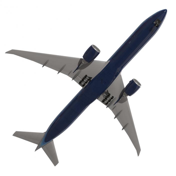 Boeing 777-300ER United Airlines Rigged 3D model