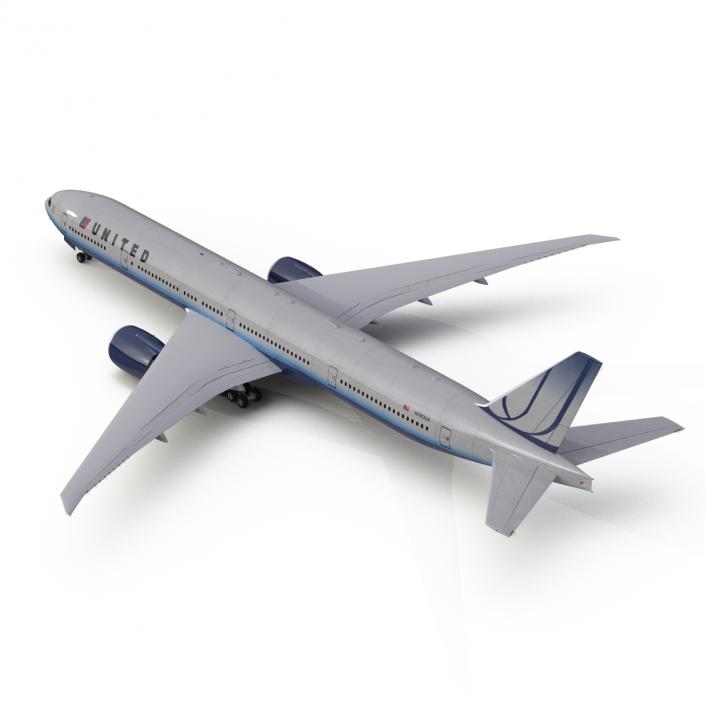 Boeing 777-300ER United Airlines Rigged 3D model