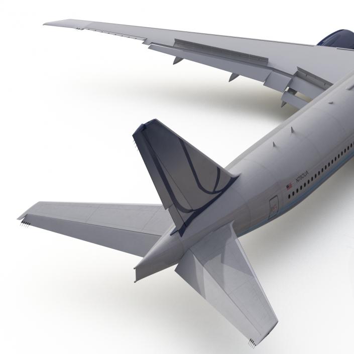 Boeing 777-300ER United Airlines Rigged 3D model