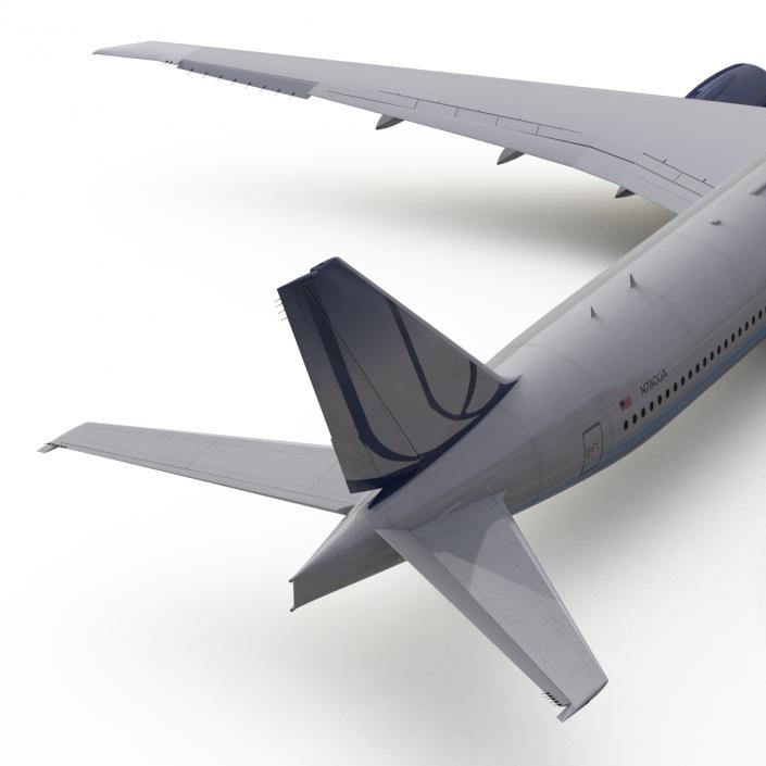 Boeing 777-300ER United Airlines Rigged 3D model