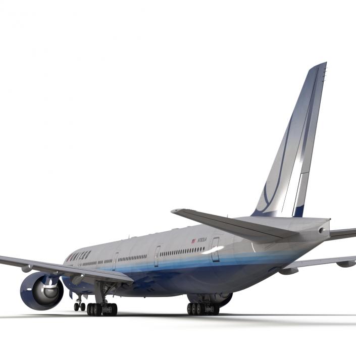 Boeing 777-300ER United Airlines Rigged 3D model