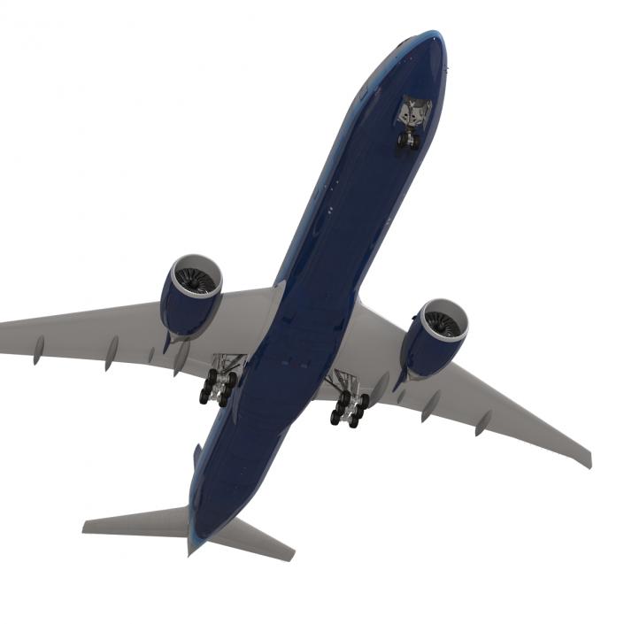 Boeing 777-300ER United Airlines Rigged 3D model