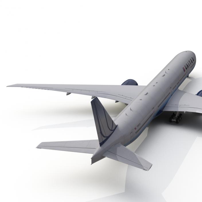 Boeing 777-300ER United Airlines Rigged 3D model