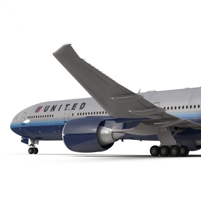 Boeing 777-300ER United Airlines Rigged 3D model