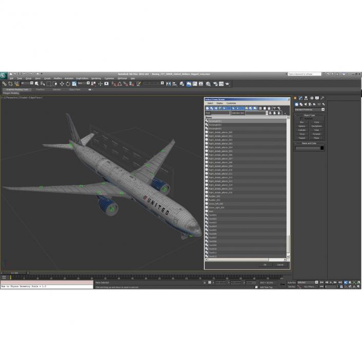 Boeing 777-300ER United Airlines Rigged 3D model