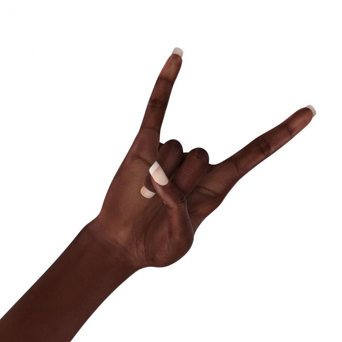 Female Hand African American 2 Rigged 3D