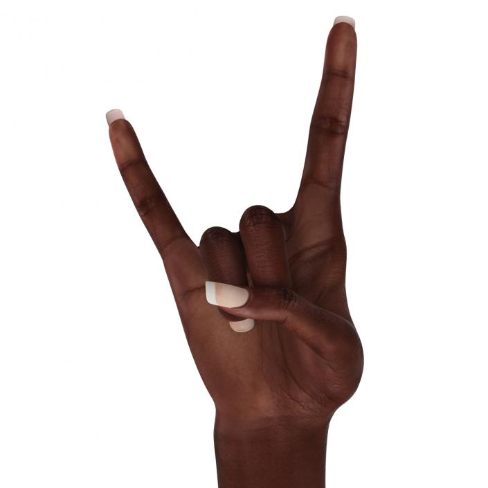 Female Hand African American 2 Rigged 3D