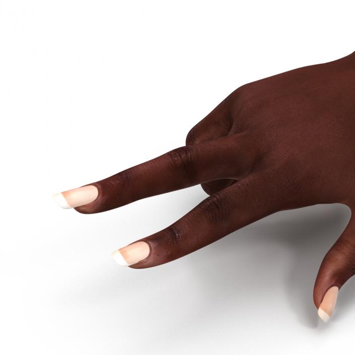 Female Hand African American 2 Rigged 3D