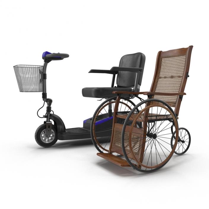 Wheelchairs Rigged Collection 3D model