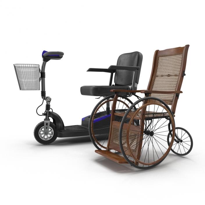 Wheelchairs Rigged Collection 3D model