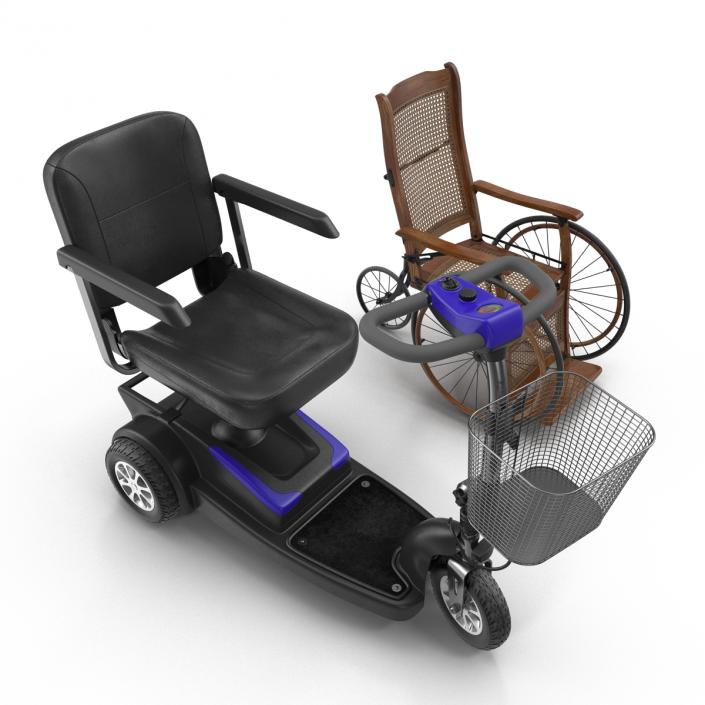 Wheelchairs Rigged Collection 3D model