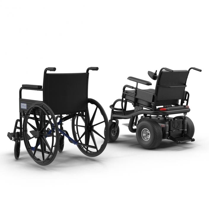 Wheelchairs Rigged Collection 3D model