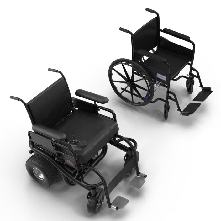 Wheelchairs Rigged Collection 3D model