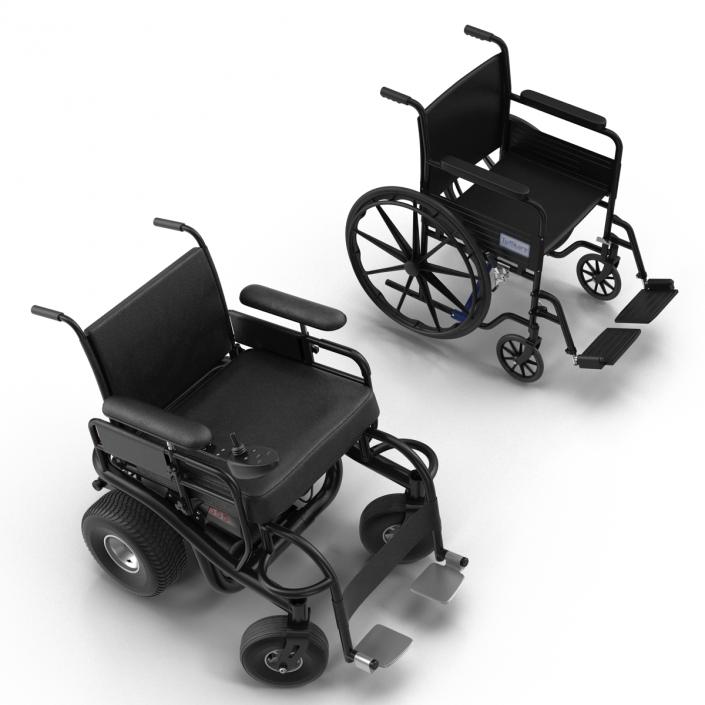 Wheelchairs Rigged Collection 3D model