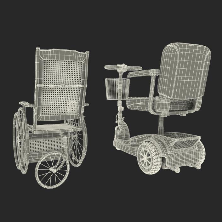 Wheelchairs Rigged Collection 3D model