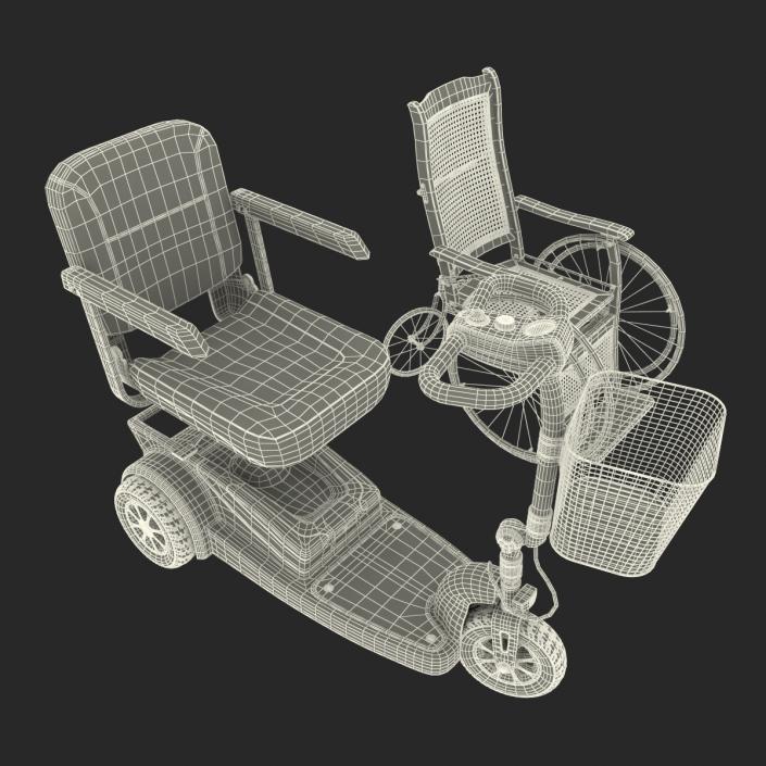 Wheelchairs Rigged Collection 3D model