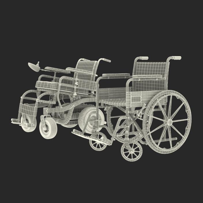 Wheelchairs Rigged Collection 3D model